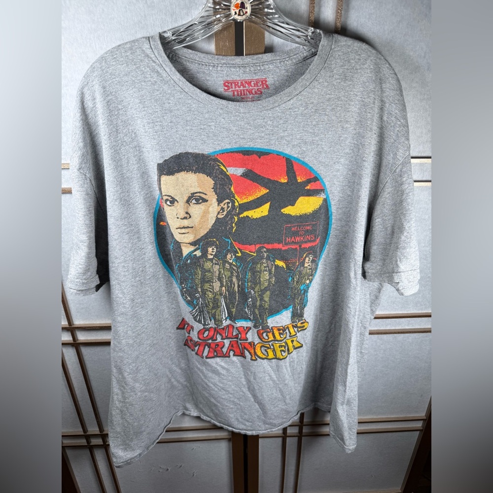 Stranger Things x Ghostbusters Gray Graphic 80s-style T-Shirt - Women’s Size 2XL